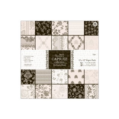 SURTIDO PAPEL SCRAPBOOKING 30X30CM BY PAPERMANIA - CAPSULE COLLECTION 'MIDNIGHT BLUSH'