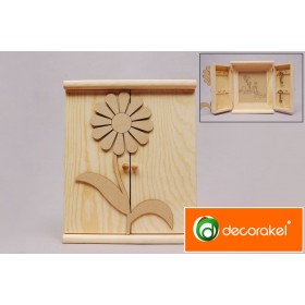 CAJA MADERA PORTA LLAVES FLOR 20X24X7 CM