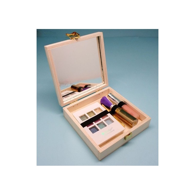 Caja de madera para maquillaje: Estuche mini perfecto para