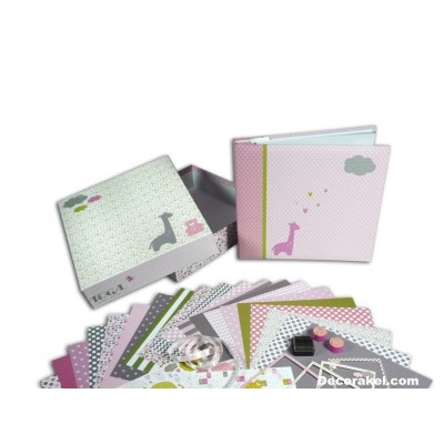 Kit Álbum Scrapbooking Niña 20x20cm - Crea un Álbum Especial y Encantador