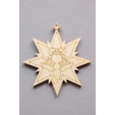 Espíritu Navideño: Estrella Navideña de Madera DM 9x9.7x0.3 cm para Decorar tu Hogar con Encanto Festivo.