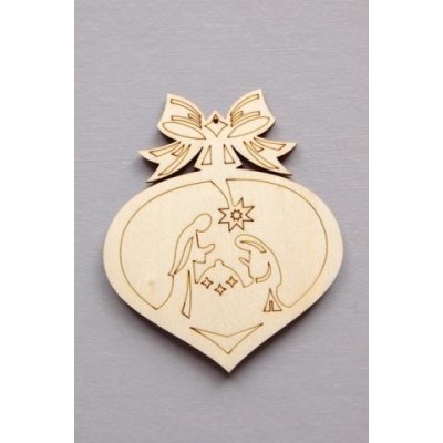 Corazón de Madera Navidad de 8.3x9.7x0.3 cm: Adorno encantador para decorar en la temporada festiva.