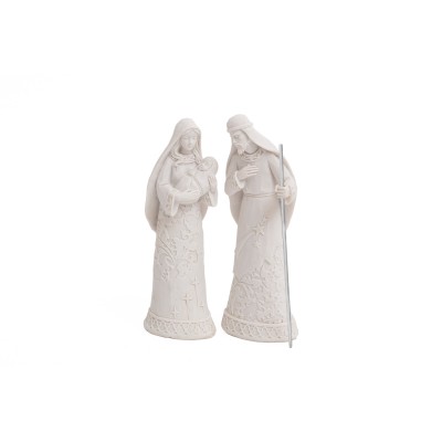 "San José y la Virgen María: la representación del amor y la fe en un belén de 2 piezas."